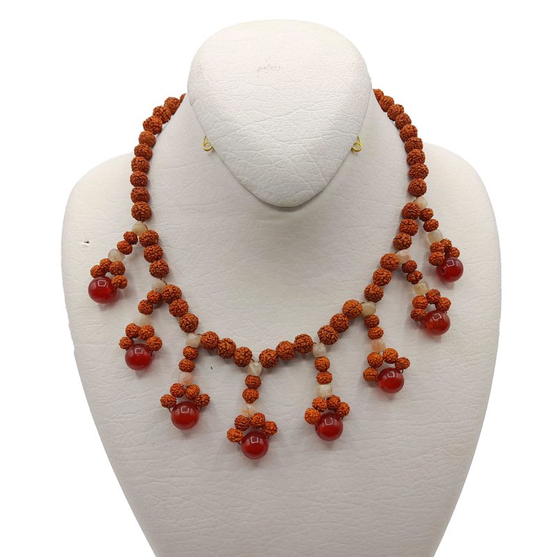 گردنبند رود راکشا عقیق و سیترین طرح گل کد 320075