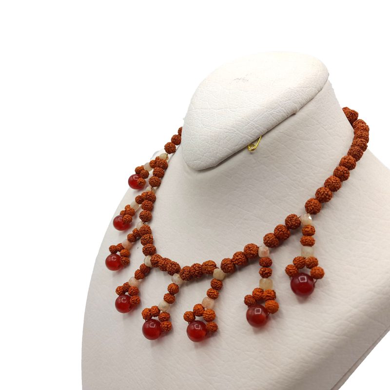 گردنبند رود راکشا عقیق و سیترین طرح گل کد 320075