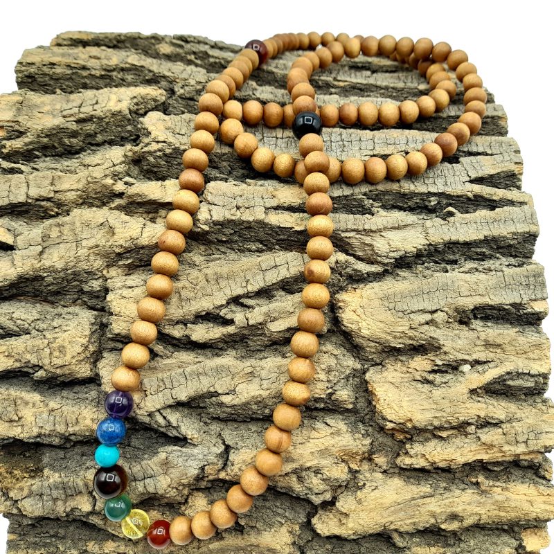 گردنبند رود راکشا و صندل و سنگ هفت چاکرا کد 320068