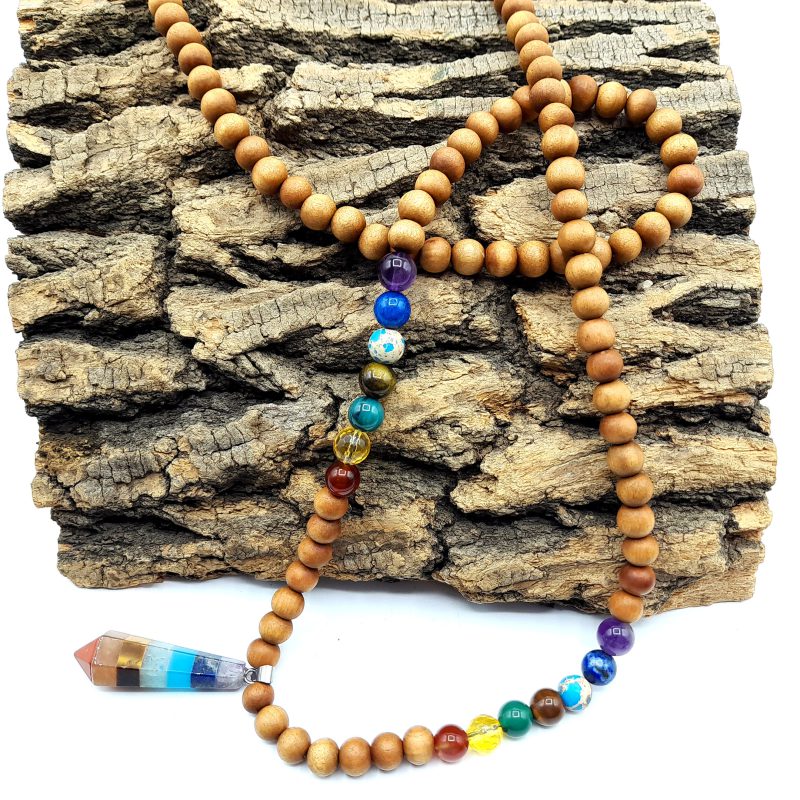 گردنبند رود راکشا و صندل و آویز هفت چاکرا کد 320069