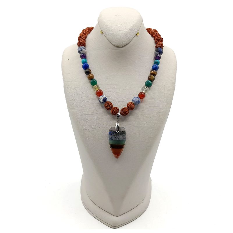 گردنبند رود راکشا وهفت چاکرا و آویز قلب کد 320070