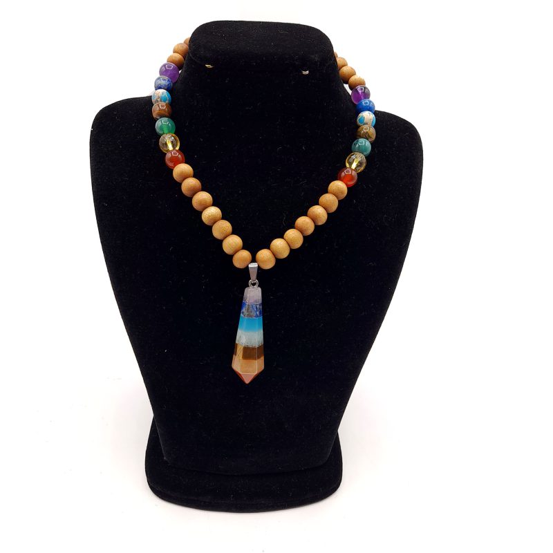 گردنبند رود راکشا و صندل و آویز هفت چاکرا کد 320069