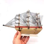 کشتی چوبی سایز 30 سانتی متر استخوانی کد 720025