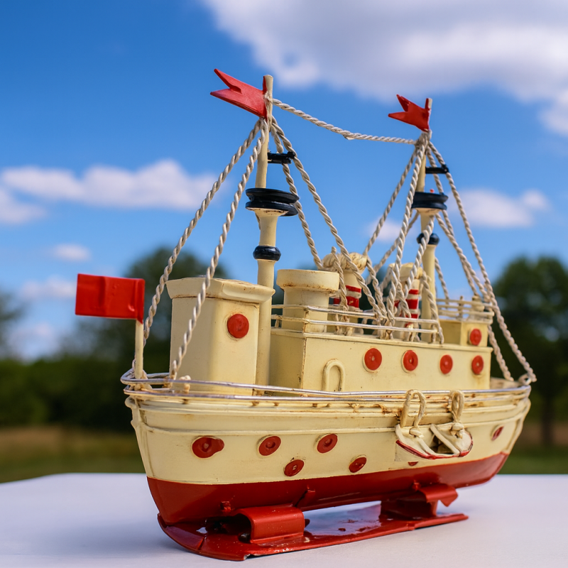 ماکت فلزی دکوری مدل کشتی بخار