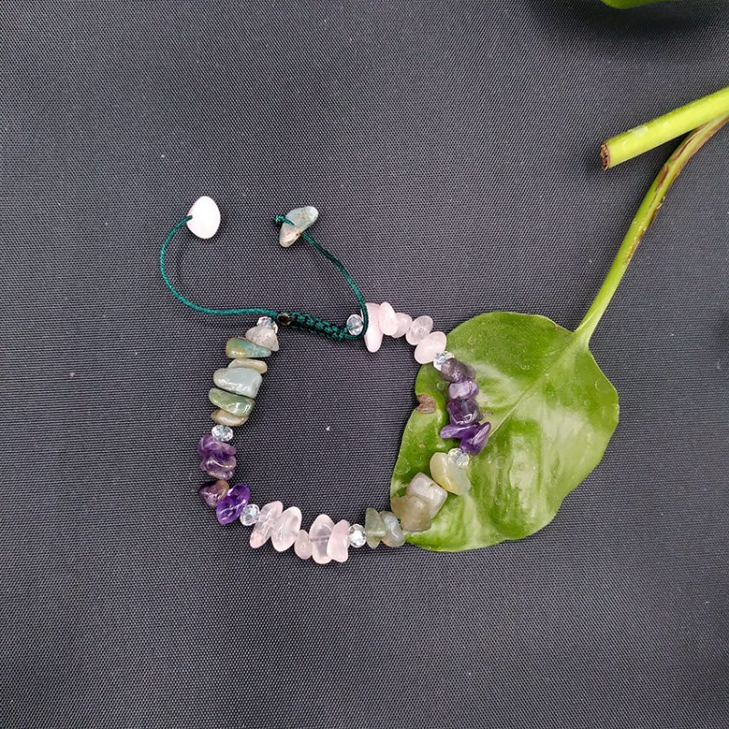 دستبندچیپسی آمیتیست کوارتز وعقیق کد310224