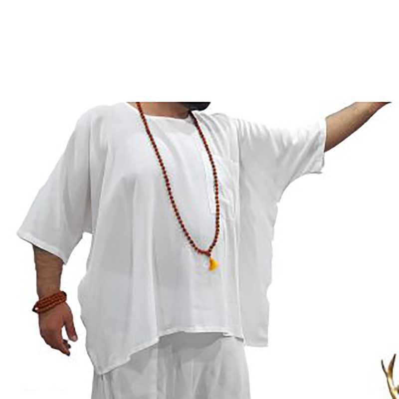 پیراهن تبتی و پانچو سفید کد 230022