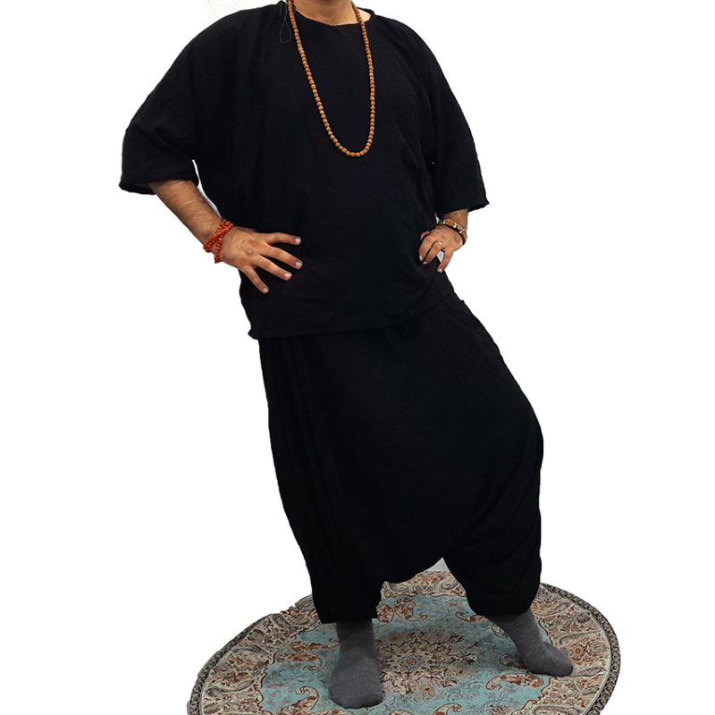 ست شلوار تبتی و پانچو مشکی