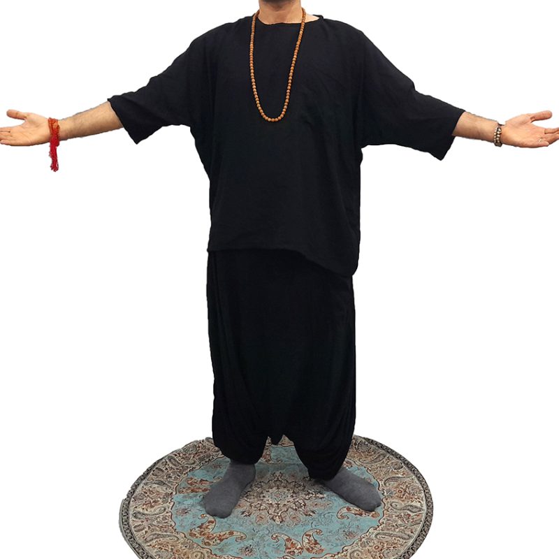 ست شلوار تبتی و پانچو مشکی