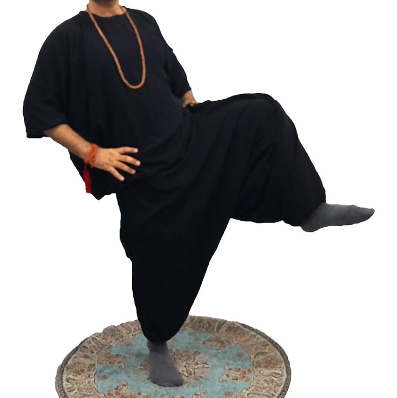 ست شلوار تبتی و پانچو مشکی