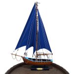 ماکت کشتی چوبی طول 40 سانتیمتری آبی