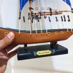 ماکت کشتی چوبی طول 40 سانتیمتری آبی