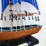 ماکت کشتی چوبی طول 40 سانتیمتری آبی