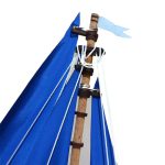 ماکت کشتی چوبی طول 40 سانتیمتری آبی