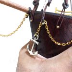 ماکت کشتی چوبی طول 40 سانتیمتری قهوه ای