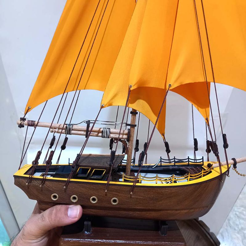 ماکت کشتی چوبی طول 40 سانتیمتری خردلی