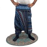 شلوار تبتی طرحدار آبی
