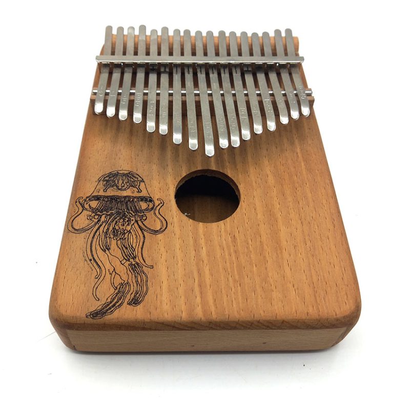 کالیمبا 17 تیغ چوب راش طرح ابر و ماه کد d160014