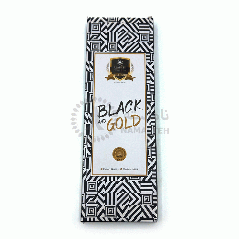 عود دستساز آلاکیک alaukik مدل سیاه سفید بلک گلد black gold