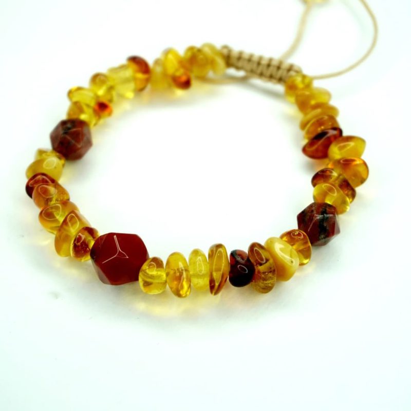 دستبند سیترین چیپسی وعقیق کد310232