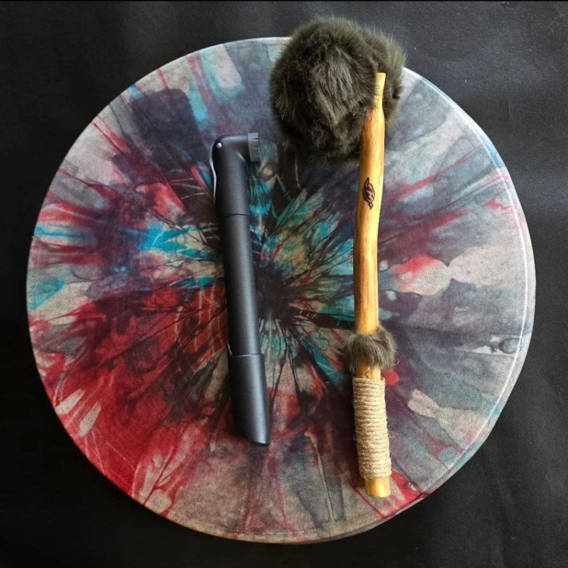 شمنیک درام پوست طبیعی مدل بادی قرمز دسته مار