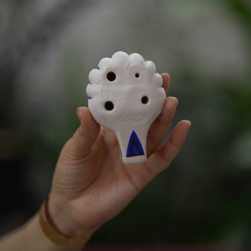 اوکارینا دایره 4حفره طرح گل نیلوفر باستانی