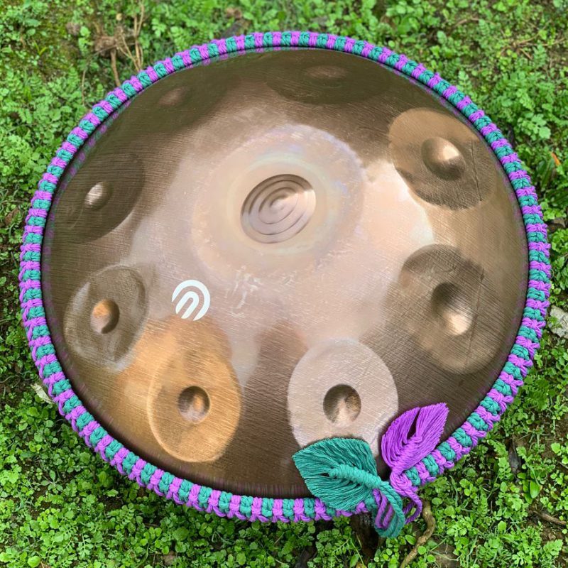 بافت هنگدرام کرمی بنفش سبز