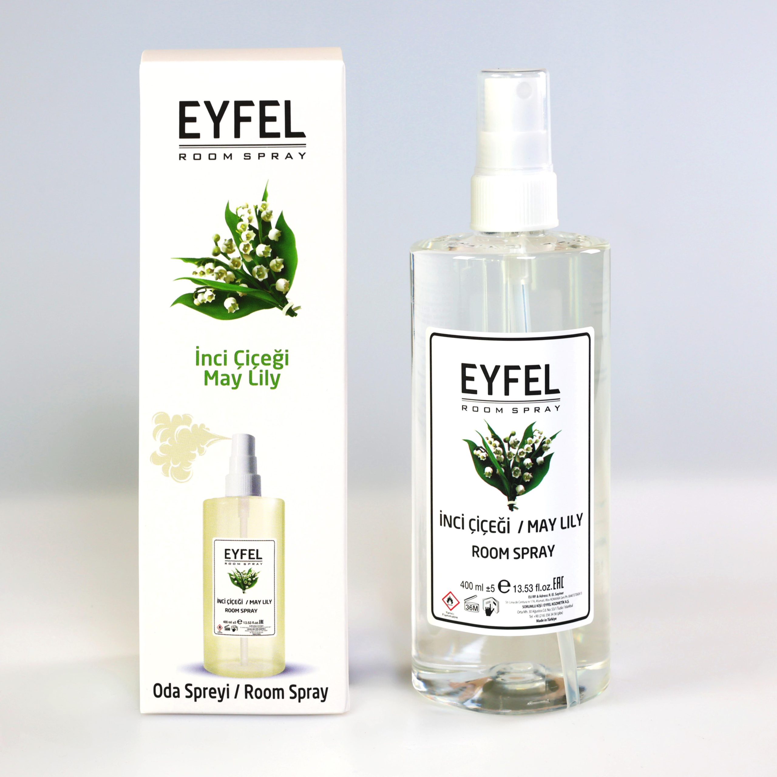 نیلوفر آبی اسپری خوشبو کننده هوا ایفل اصل EYFEL مدل نیلوفر آبی may lily حجم 400 میل