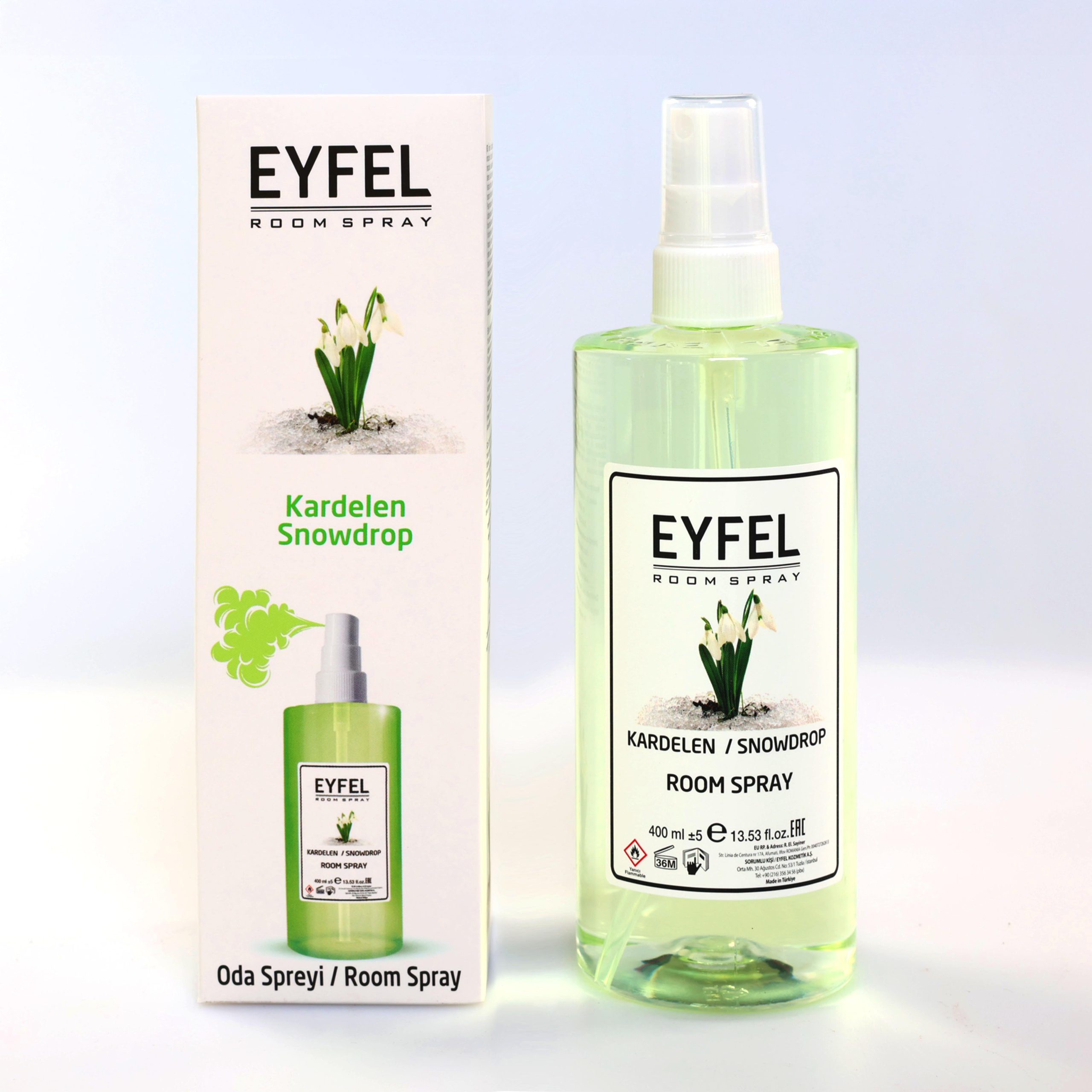 گل یخ اسپری خوشبو کننده هوا ایفل اصل EYFEL مدل گل یخ snowdrop حجم 400 میل