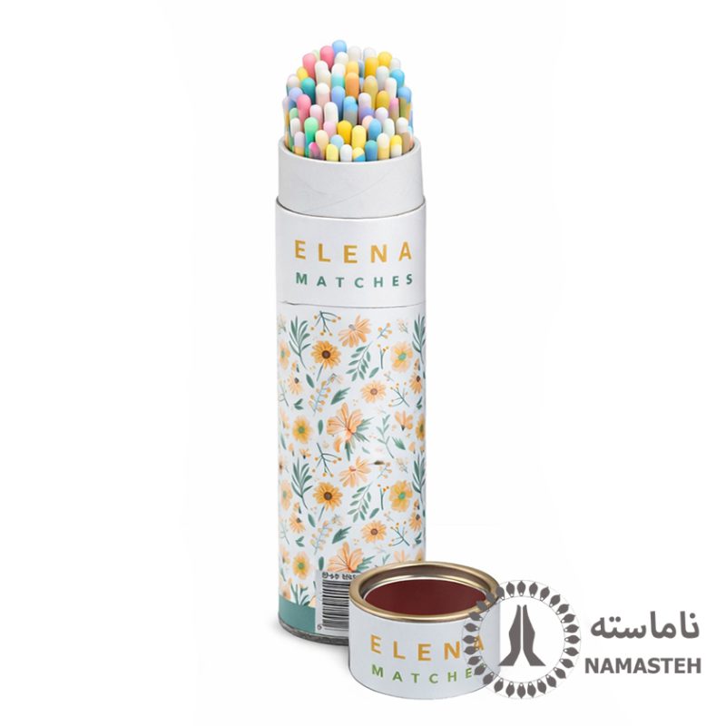 کبریت فانتزی پایه بلند النا طرح طرح بابونه زرد