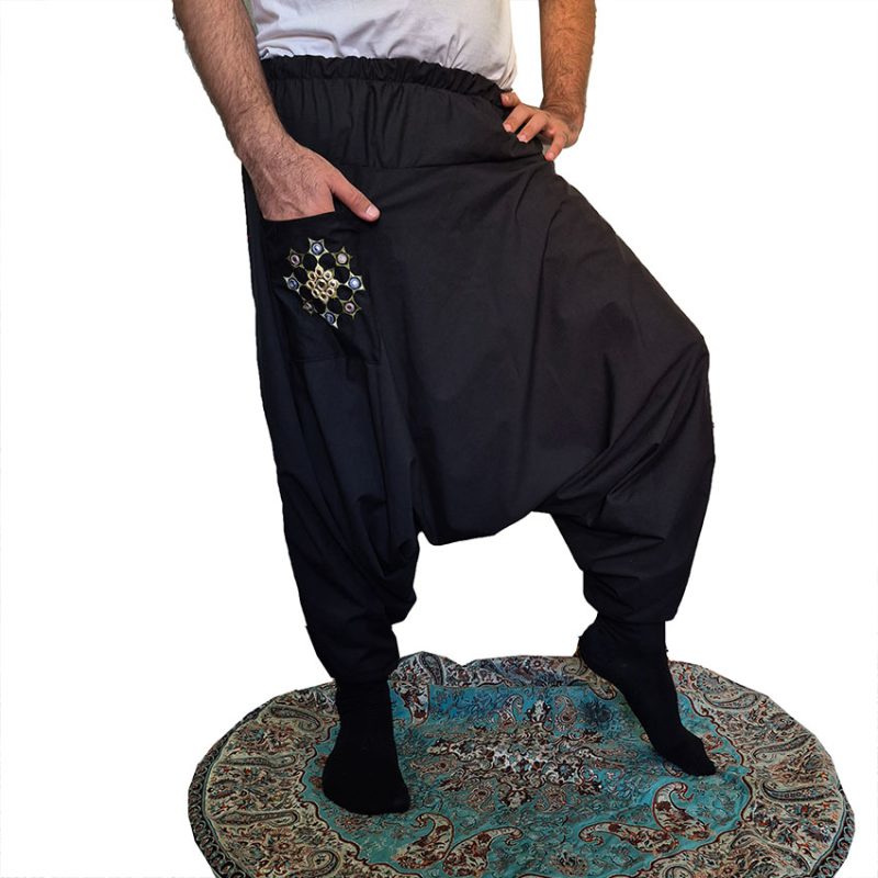 شلوار تبتی مشکی جیبدار