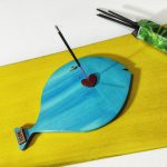 جا عودی چوبی طرح ماهی رنگ فیرو زه ای - Image 3